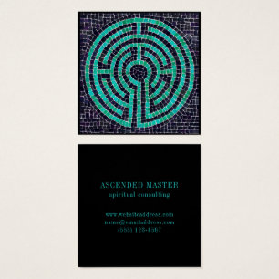 LABYRINTH III Square Business Card - Black