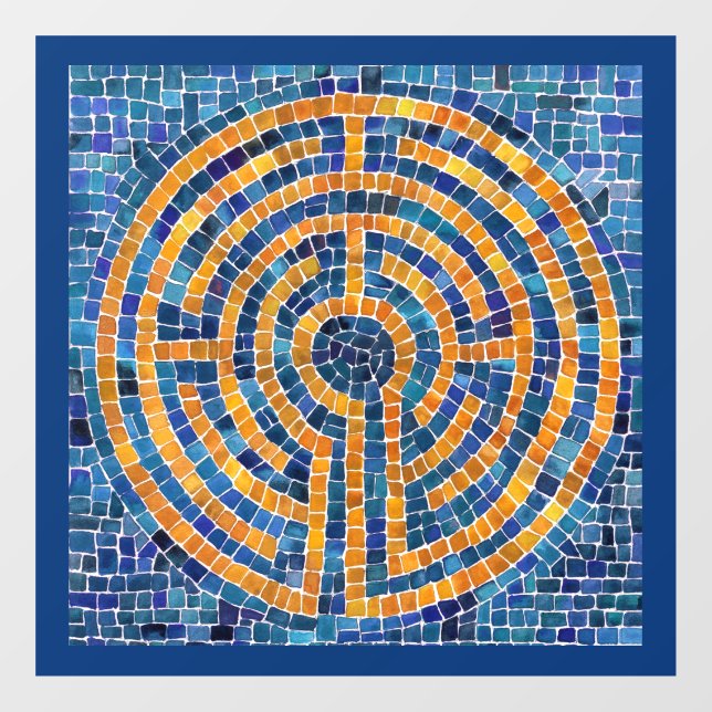 LABYRINTH IV 12x12 Window Cling - Blue (Sheet)