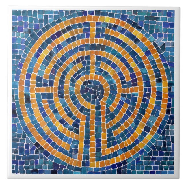 LABYRINTH IV 6x6 Ceramic Tile - White (Front)