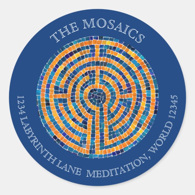 LABYRINTH IV Large Address Envelope Seals - Blue  (Front)