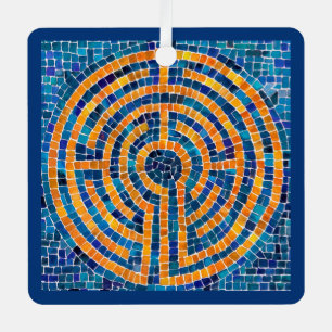 LABYRINTH IV Metal Square Ornament