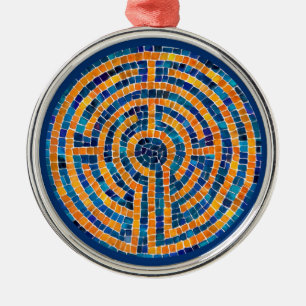 LABYRINTH IV Premium Round Ornament