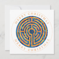 LABYRINTH IV Square Flat Christmas Card