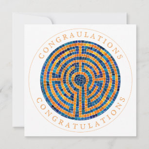 LABYRINTH IV Square Flat Congratulations Card