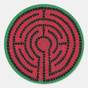 LABYRINTH IX Large Round Stickers