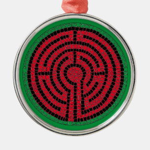 LABYRINTH IX Premium Round Ornament