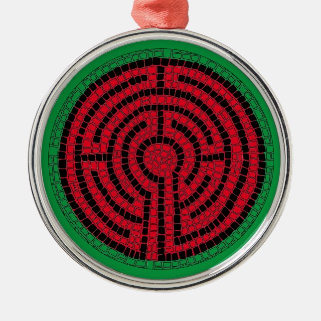 LABYRINTH IX Premium Round Ornament (Front)