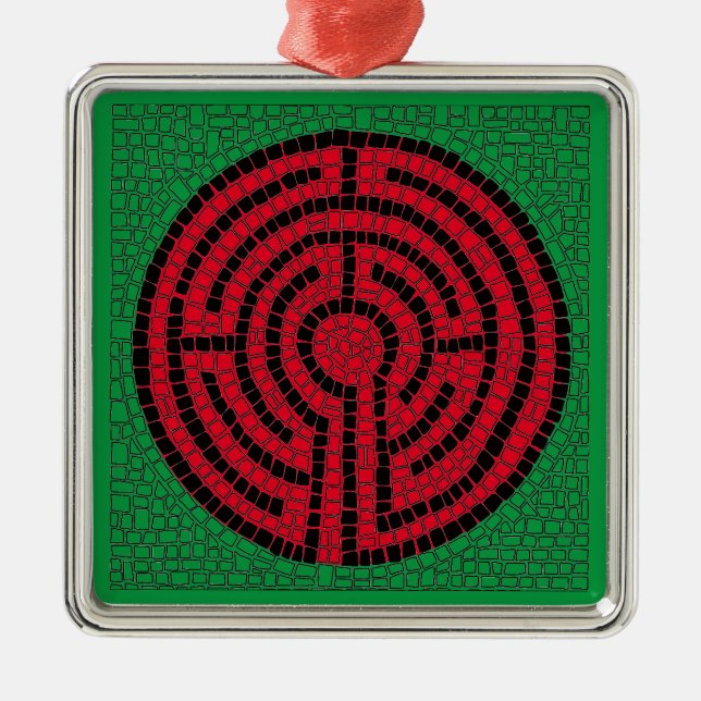 LABYRINTH IX Premium Square Ornament (Front)