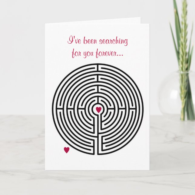 Labyrinth Love Search Holiday Card (Front)