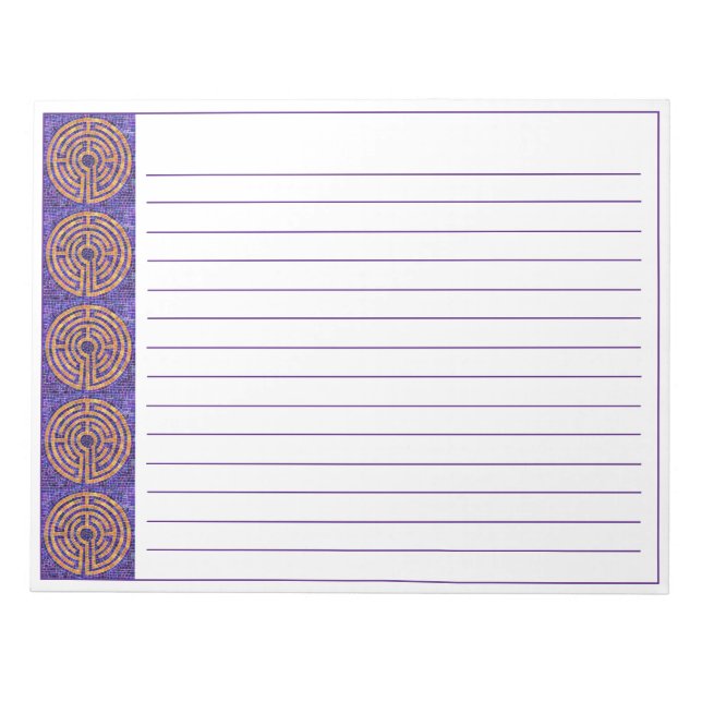 LABYRINTH MOSAIC 11"x8.5" Notepad + Lines (Front)