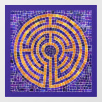 LABYRINTH MOSAIC 12x12 Window Cling - Purple