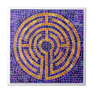LABYRINTH MOSAIC 4.25x4.25 Ceramic Tile - White