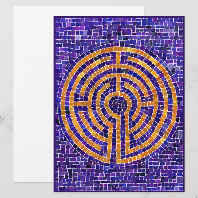 LABYRINTH MOSAIC 6.5x8.75 Flat Card  (Front/Back)