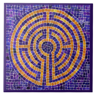 LABYRINTH MOSAIC 6x6 Ceramic Tile - Purple