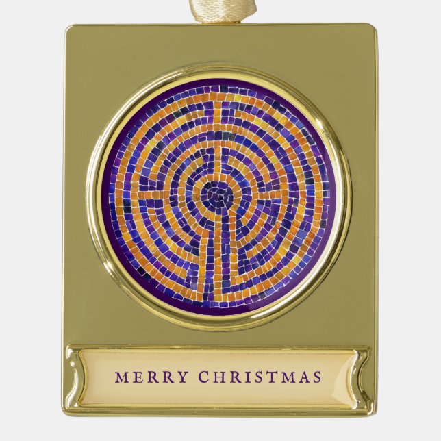 LABYRINTH MOSAIC Banner Ornament (Front)