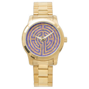 LABYRINTH MOSAIC Oversized Gold Bracelet Watch