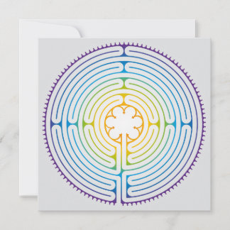 Labyrinth of Chartres Illustration - Rainbow Colou Holiday Card