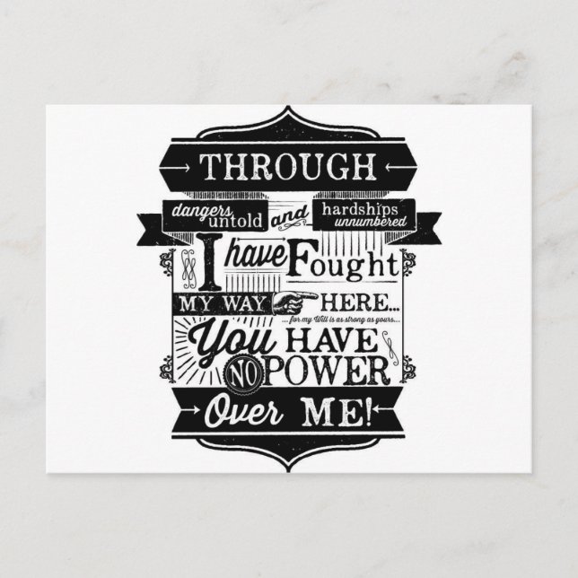 Labyrinth Quote You Have No Power Over Me Postcard (Front)