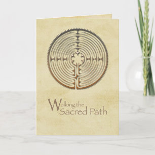 Labyrinth, Sacred Path, 12 Step Addiction Recovery Card