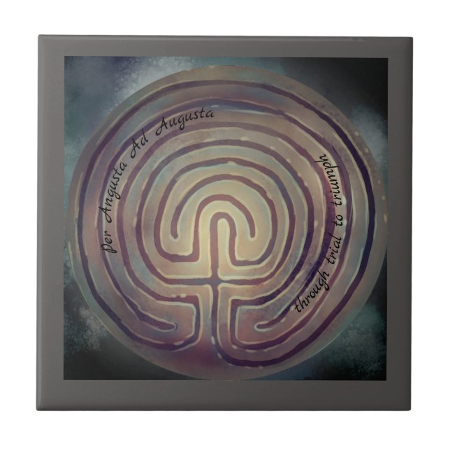 Labyrinth Symbol Ceramic Tile (Front)