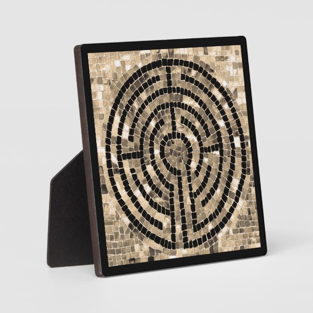 LABYRINTH V 5.25 Square Plaque with Easel - Black (Front)