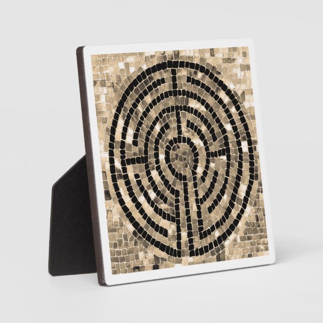 LABYRINTH V 5.25 Square Plaque with Easel - White (Front)
