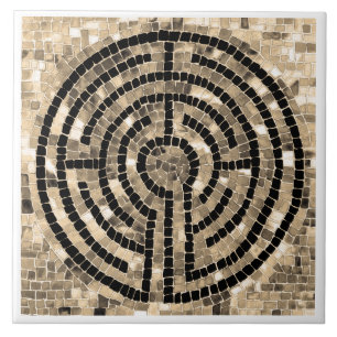 LABYRINTH V 6x6 Ceramic Tile - White