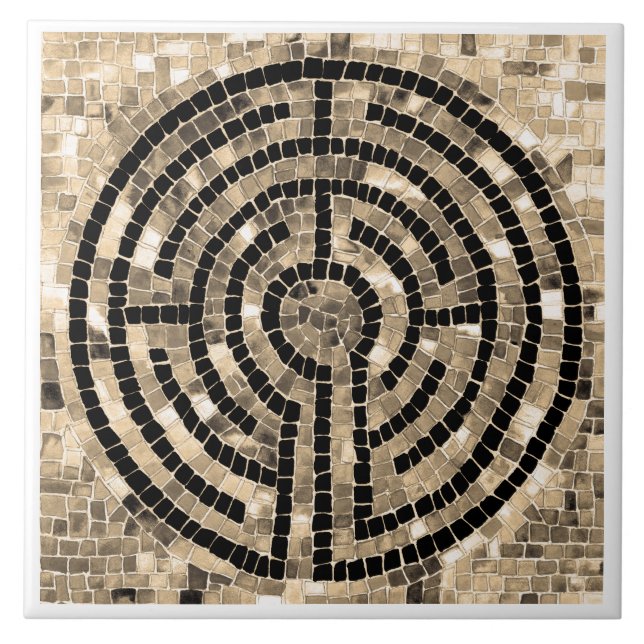 LABYRINTH V 6x6 Ceramic Tile - White (Front)