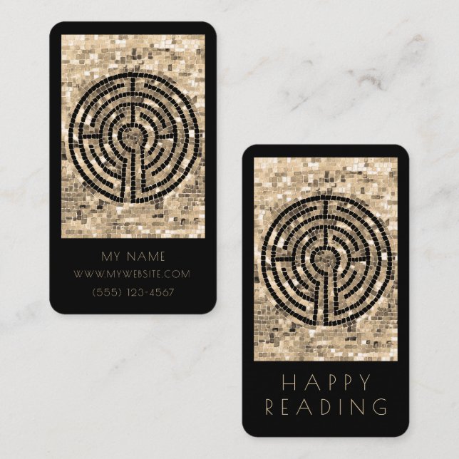 LABYRINTH V Business Bookmark - 3.5x2 Card / Black (Front/Back)