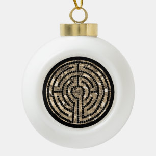 LABYRINTH V Ceramic Ball Ornament