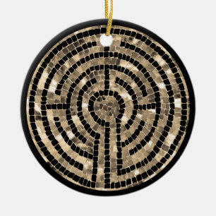 LABYRINTH V Ceramic Circle Ornament
