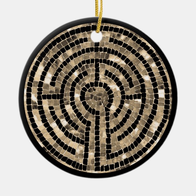 LABYRINTH V Ceramic Circle Ornament (Front)