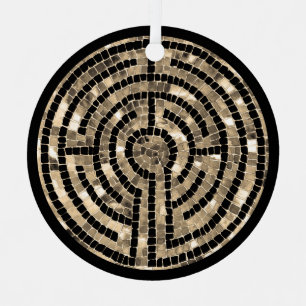 LABYRINTH V Metal Circle Ornament