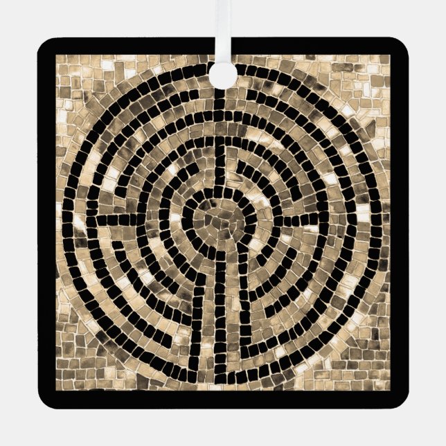 LABYRINTH V Metal Square Ornament (Front)