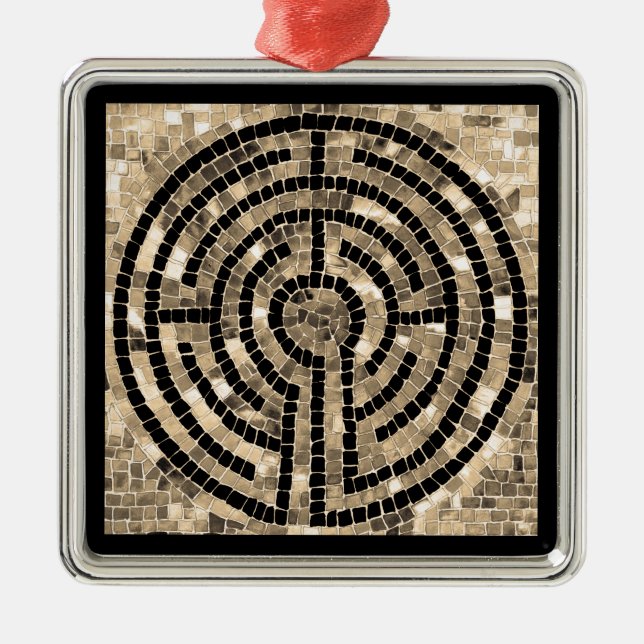 LABYRINTH V Premium Square Ornament (Front)
