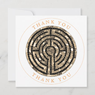 LABYRINTH V Square Flat Thank You Card