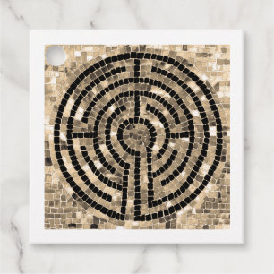 LABYRINTH V Square Gift Tags - White