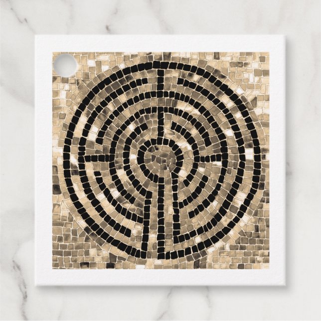 LABYRINTH V Square Gift Tags - White (Front)