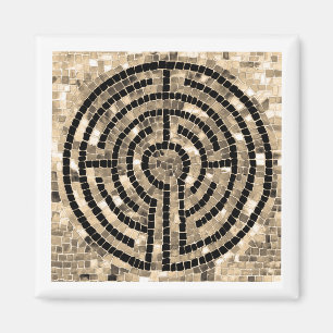 LABYRINTH V Square Magnet - White