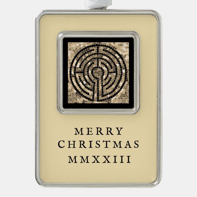 LABYRINTH V Vertical Framed Ornament (Front)