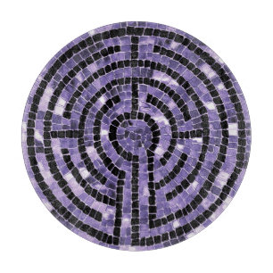 LABYRINTH VI 12" Round Glass Cutting Board