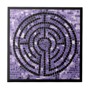LABYRINTH VI 4.25x4.25 Ceramic Tile - Black