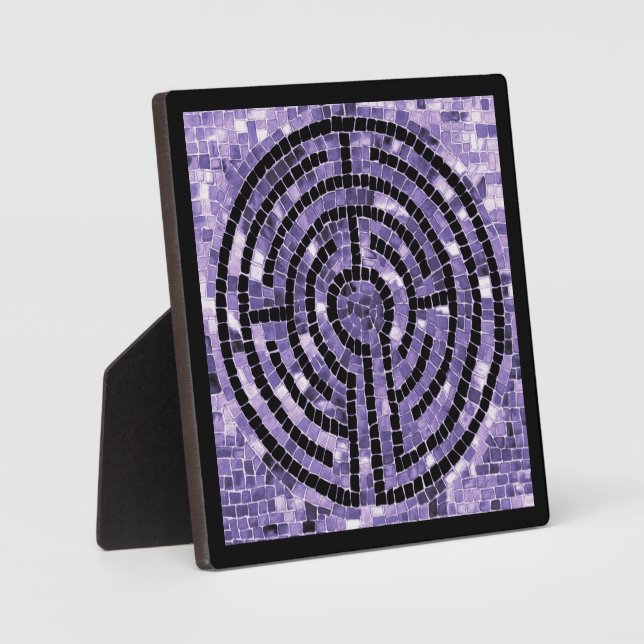 LABYRINTH VI 5.25 Square Plaque with Easel - Black (Front)