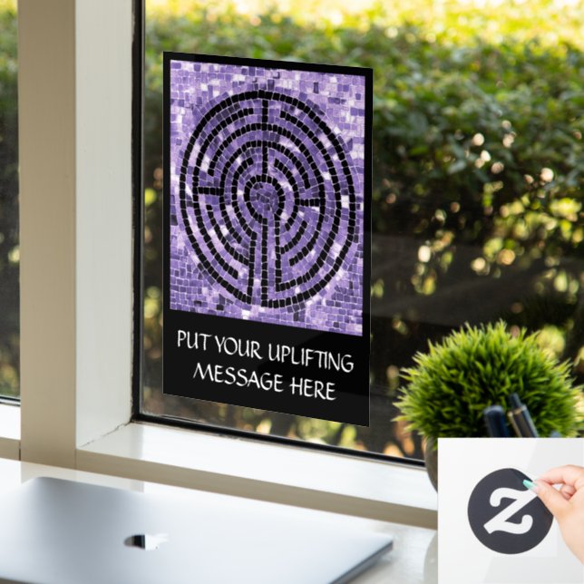 LABYRINTH VI 8x11 Window Cling +Text - Black (Office)