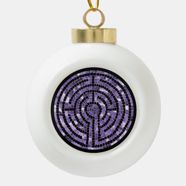 LABYRINTH VI Ceramic Ball Ornament (Front)