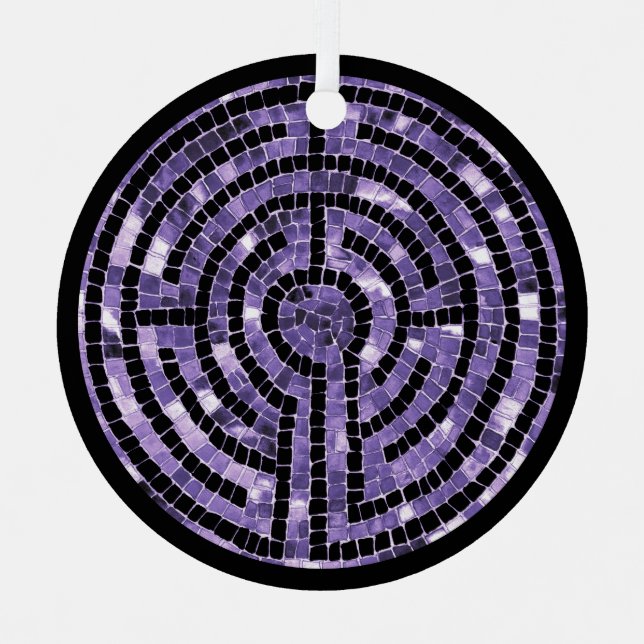LABYRINTH VI Metal Circle Ornament (Front)