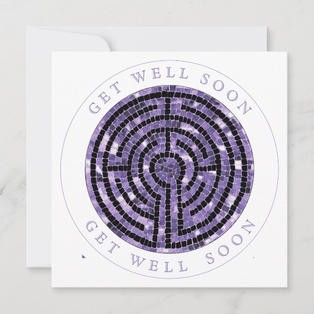 LABYRINTH VI Square Flat Get Well Card (Front)