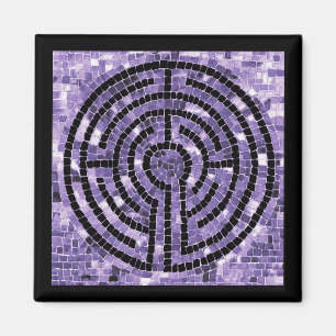 LABYRINTH VI Square Magnet - Black