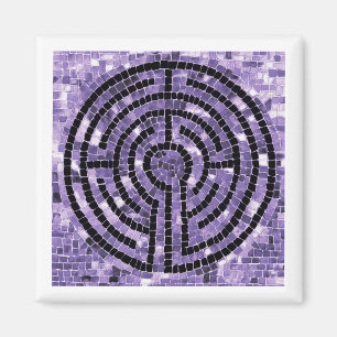 LABYRINTH VI Square Magnet - White