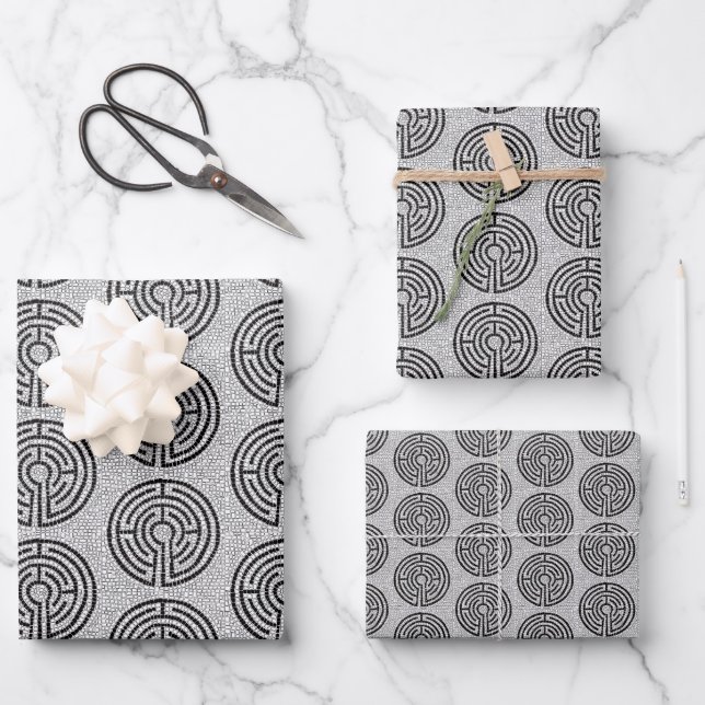 LABYRINTH VII Flat Sheet Wrapping Paper  (Front)